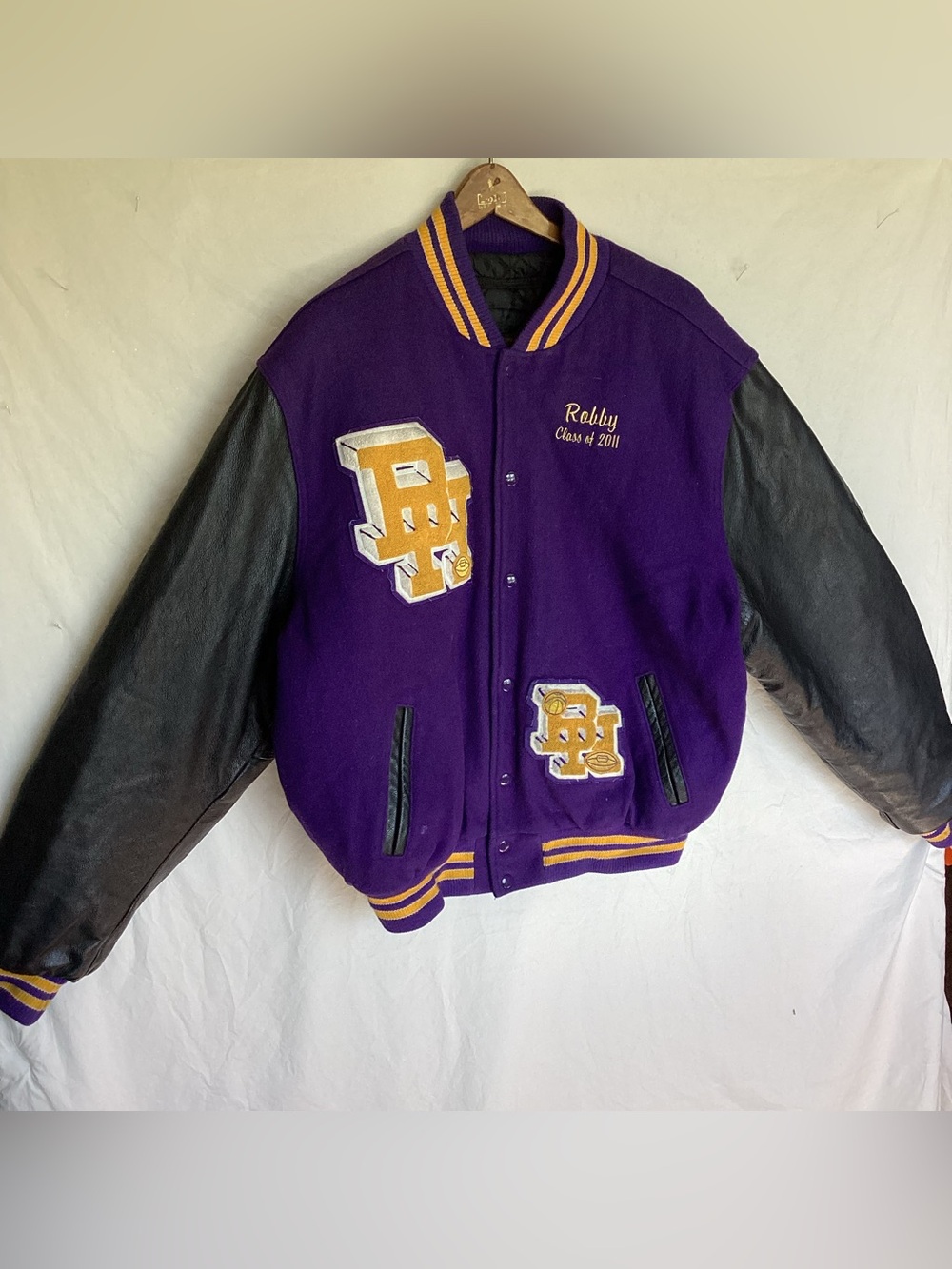 Vintage Rennoc 70s-80s varsity letterman’s jacket football leather Made in USA